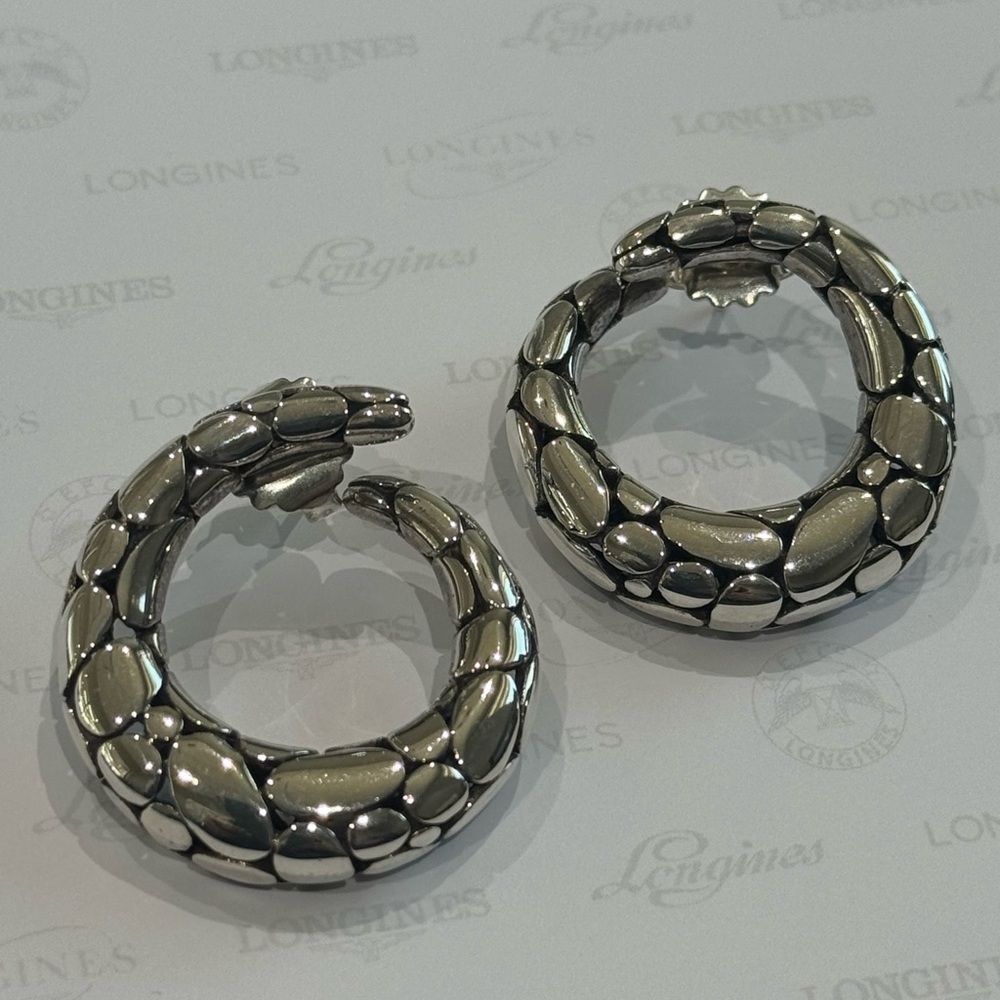 John Hardy Kali Hoops Sterling Silver- Large and Gorgeous